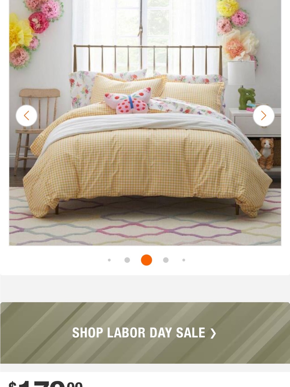 The company Store Yellow Gingham Comforter Set - full size Home Bedding